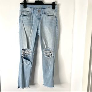 Rewash Vintage Reunion Classic Rise Ripped Cropped Jeans